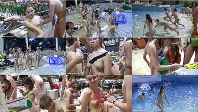 Video film about nudism in the pool in France Video film about nudism in the pool in France